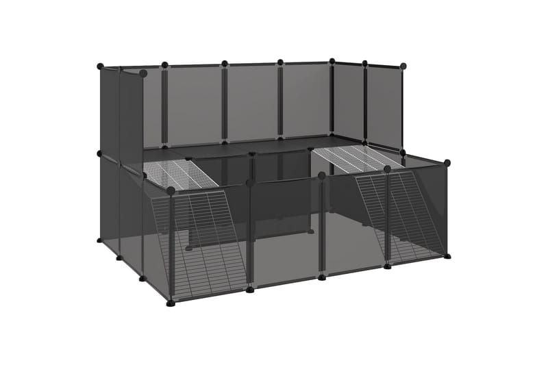 beBasic Smådyrbur svart 143x107x93 cm PP og stål - Svart - Sport & fritid - Til dyrene - Små dyr - Bur smådyr - Kaninbur & kaninhus