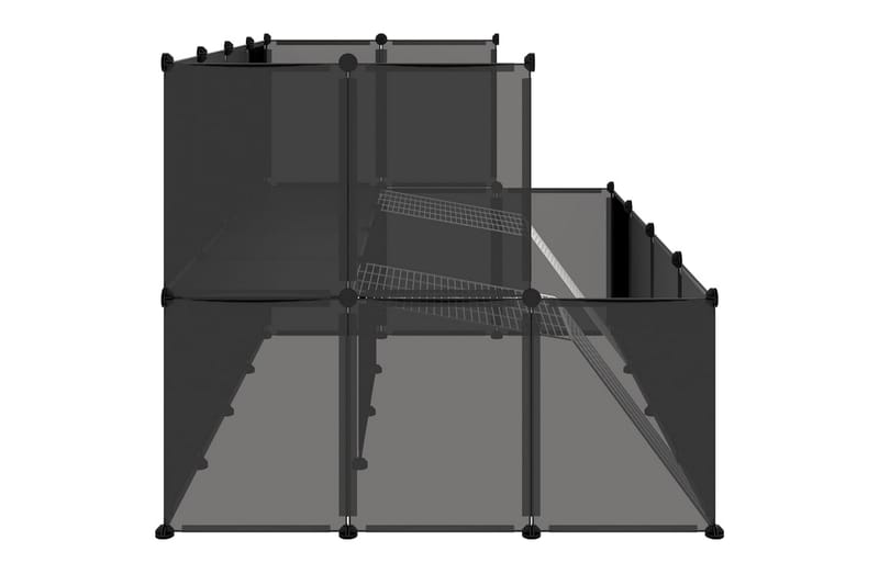 beBasic Smådyrbur svart 143x107x93 cm PP og stål - Svart - Kaninbur & kaninhus
