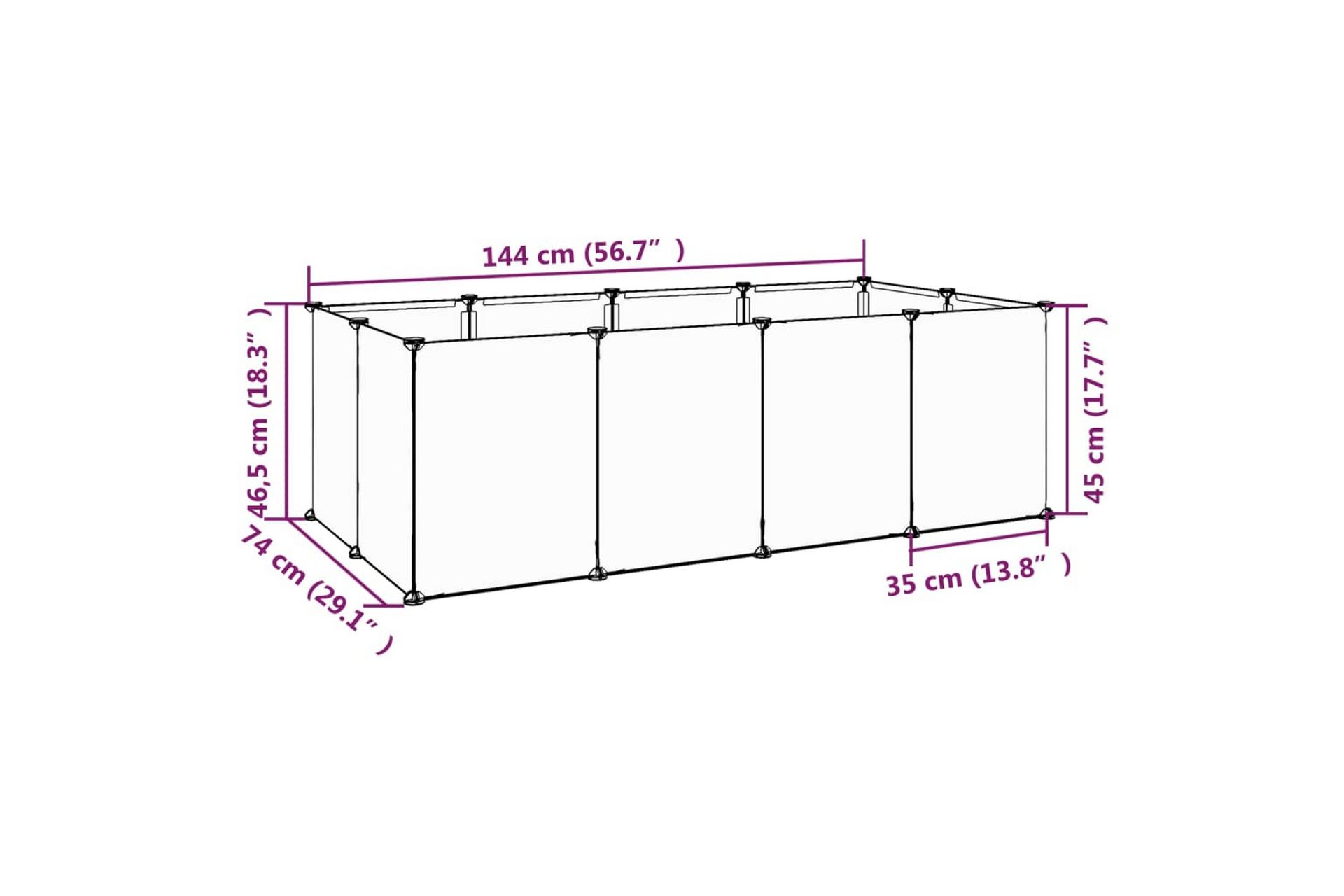 beBasic Smådyrbur svart 144x74x46,5 cm PP og stål - Svart - Sport & fritid - Til dyrene - Små dyr - Bur smådyr - Kaninbur & kaninhus