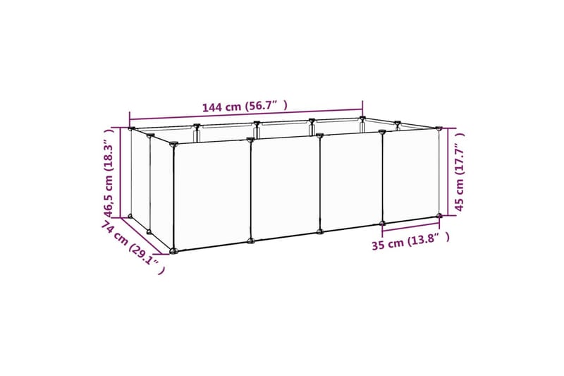 beBasic Smådyrbur svart 144x74x46,5 cm PP og stål - Svart - Sport & fritid - Til dyrene - Små dyr - Bur smådyr - Kaninbur & kaninhus