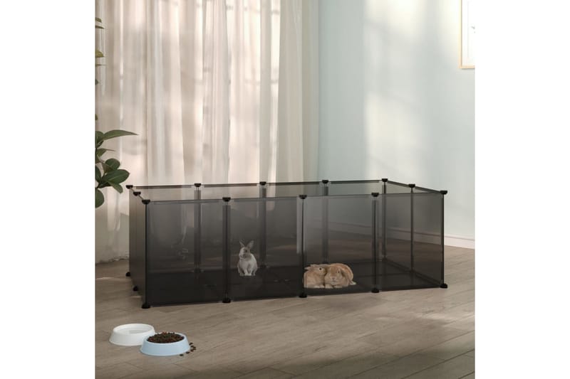 beBasic Smådyrbur svart 144x74x46,5 cm PP og stål - Svart - Sport & fritid - Til dyrene - Små dyr - Bur smådyr - Kaninbur & kaninhus