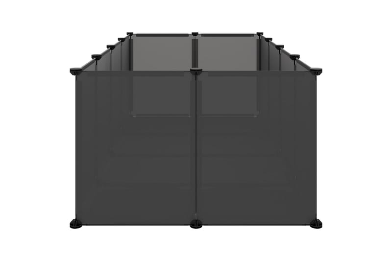 beBasic Smådyrbur svart 144x74x46,5 cm PP og stål - Svart - Kaninbur & kaninhus