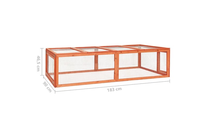 Kaninbur 183x90x46,5 cm heltre gran - Brun - Sport & fritid - Til dyrene - Små dyr - Bur smådyr - Kaninbur & kaninhus