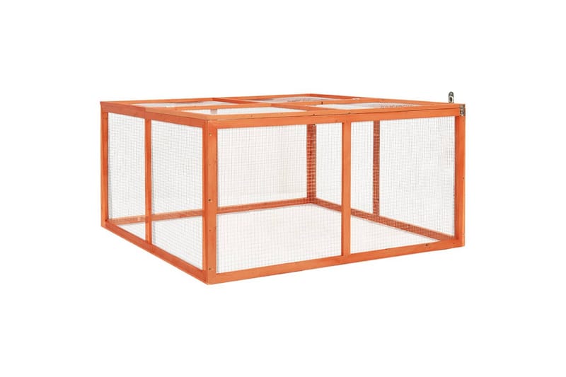 Kaninbur 124x120x60 cm heltre gran - Brun - Sport & fritid - Til dyrene - Små dyr - Bur smådyr - Kaninbur & kaninhus