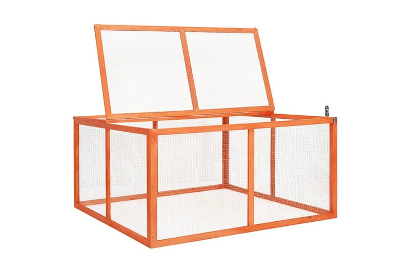 Kaninbur 124x120x60 cm heltre gran - Brun - Sport & fritid - Til dyrene - Små dyr - Bur smådyr - Kaninbur & kaninhus