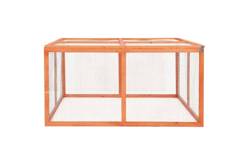 Kaninbur 124x120x60 cm heltre gran - Brun - Sport & fritid - Til dyrene - Små dyr - Bur smådyr - Kaninbur & kaninhus