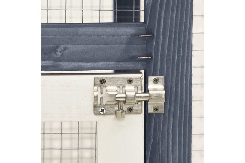 Kaninbur grå og hvit 140x63x120 cm heltre gran - Grå - Sport & fritid - Til dyrene - Små dyr - Bur smådyr - Kaninbur & kaninhus