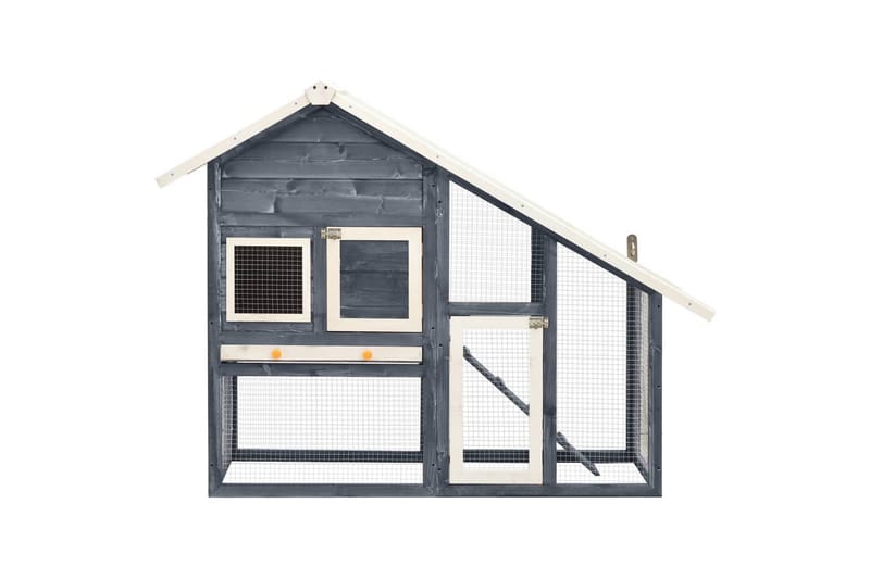 Kaninbur grå og hvit 140x63x120 cm heltre gran - Grå - Sport & fritid - Til dyrene - Små dyr - Bur smådyr - Kaninbur & kaninhus