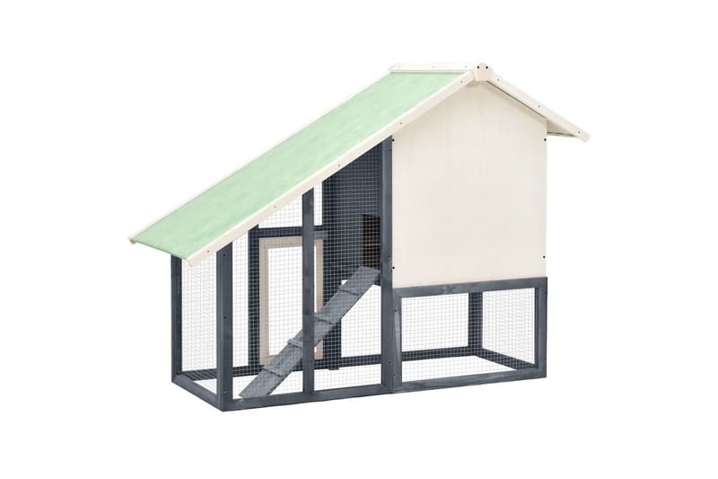 Kaninbur grå og hvit 140x63x120 cm heltre gran - Grå - Sport & fritid - Til dyrene - Små dyr - Bur smådyr - Kaninbur & kaninhus