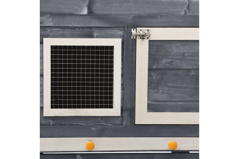 Kaninbur grå og hvit 140x63x120 cm heltre gran - Grå - Sport & fritid - Til dyrene - Små dyr - Bur smådyr - Kaninbur & kaninhus