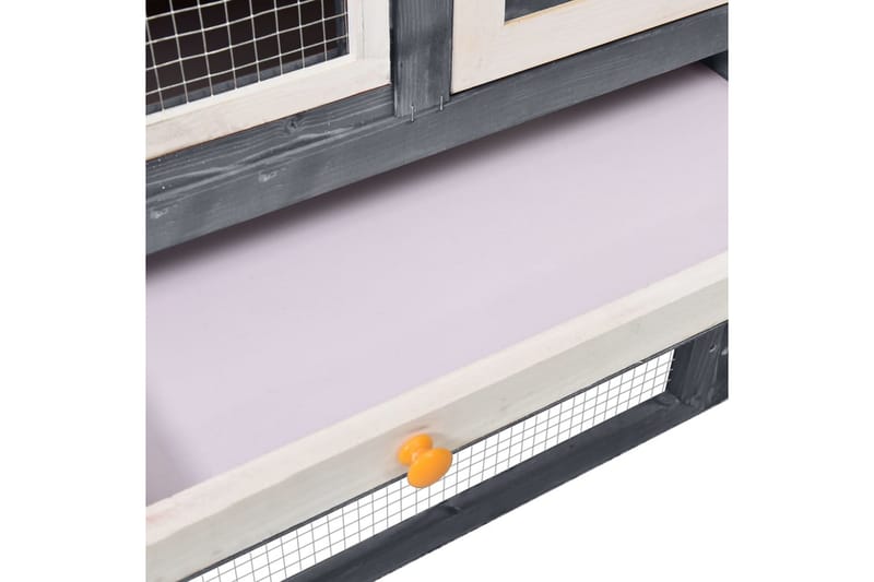 Kaninbur grå og hvit 140x63x120 cm heltre gran - Grå - Sport & fritid - Til dyrene - Små dyr - Bur smådyr - Kaninbur & kaninhus
