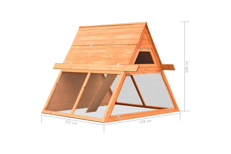 Kaninbur heltre furu & gran 152x128x108 cm - Sport & fritid - Til dyrene - Små dyr - Bur smådyr - Kaninbur & kaninhus