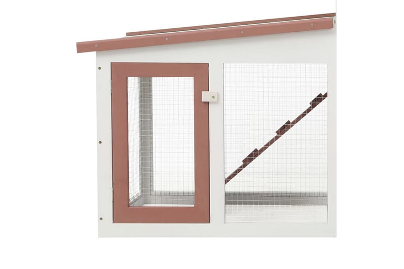 Stort utendørs kaninbur brun og hvit 204x45x85 cm tre - Sport & fritid - Til dyrene - Små dyr - Bur smådyr - Kaninbur & kaninhus