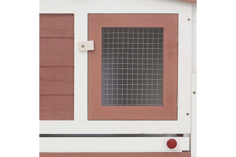 Stort utendørs kaninbur brun og hvit 204x45x85 cm tre - Sport & fritid - Til dyrene - Små dyr - Bur smådyr - Kaninbur & kaninhus
