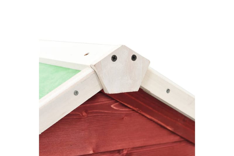 Kaninbur rød og hvit 140x63x120 cm heltre gran - Rød - Sport & fritid - Til dyrene - Små dyr - Bur smådyr - Kaninbur & kaninhus