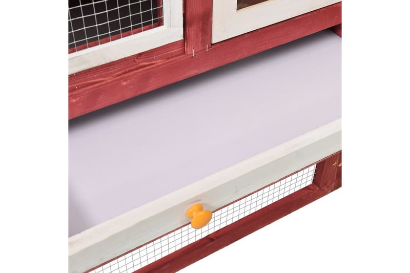 Kaninbur rød og hvit 140x63x120 cm heltre gran - Rød - Sport & fritid - Til dyrene - Små dyr - Bur smådyr - Kaninbur & kaninhus