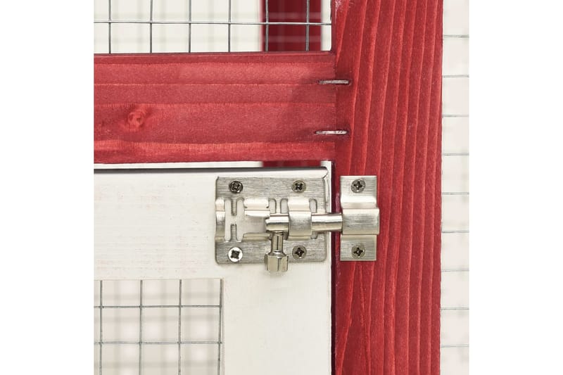 Kaninbur rød og hvit 140x63x120 cm heltre gran - Rød - Sport & fritid - Til dyrene - Små dyr - Bur smådyr - Kaninbur & kaninhus