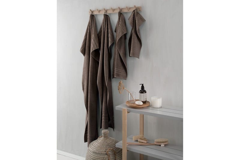 Dusjhåndkle Basic Frotté 65 x 130 cm - Brun - Tekstiler - Tekstiler baderom - Håndklær