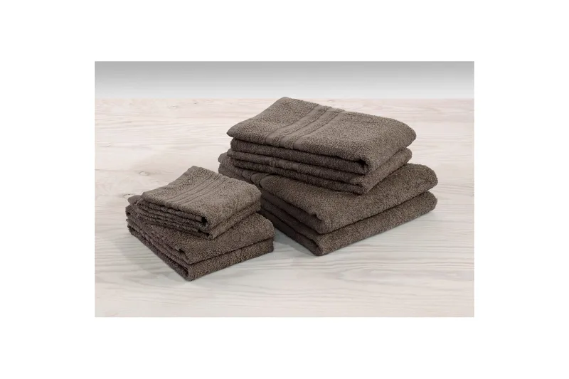 Dusjhåndkle Basic Frotté 65 x 130 cm - Brun - Tekstiler - Tekstiler baderom - Håndklær