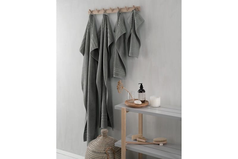 Dusjhåndkle Basic Frotté 65 x 130 cm - Grå - Tekstiler - Tekstiler baderom - Håndklær