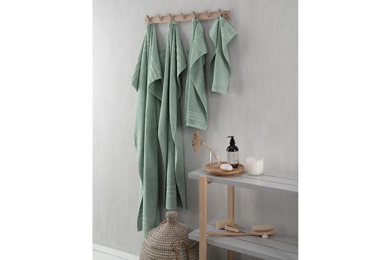 Dusjhåndkle Basic Frotté 65 x 130 cm - Grønn - Tekstiler - Tekstiler baderom - Håndklær
