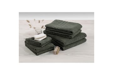 Dusjhåndkle Basic Frotté 65 x 130 cm - Mørk grønn - Tekstiler - Tekstiler baderom - Håndklær