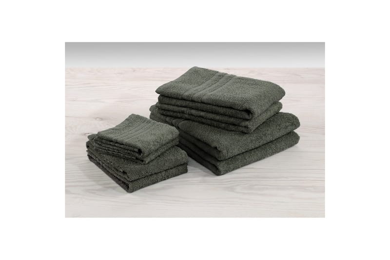 Dusjhåndkle Basic Frotté 65 x 130 cm - Mørk grønn - Tekstiler - Tekstiler baderom - Håndklær