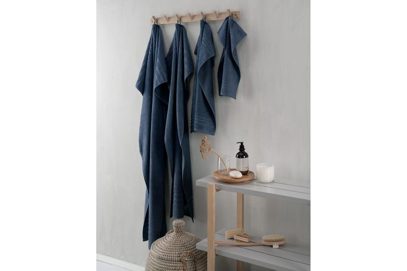 Dusjhåndkle Basic Frotté 65 x 130 cm - Marineblå - Tekstiler - Tekstiler baderom - Håndklær