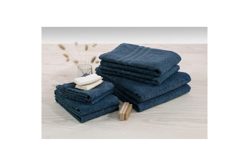 Dusjhåndkle Basic Frotté 65 x 130 cm - Marineblå - Tekstiler - Tekstiler baderom - Håndklær