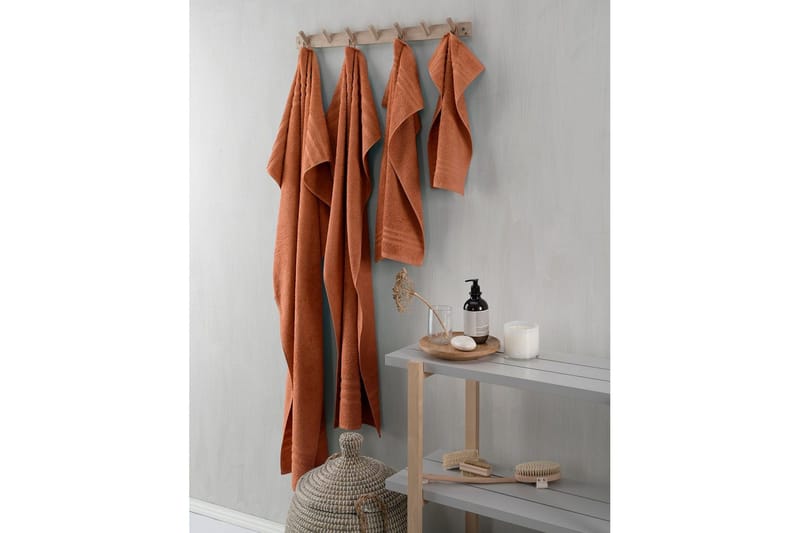 Dusjhåndkle Basic Frotté 65 x 130 cm - Rust - Tekstiler - Tekstiler baderom - Håndklær og badehåndkle