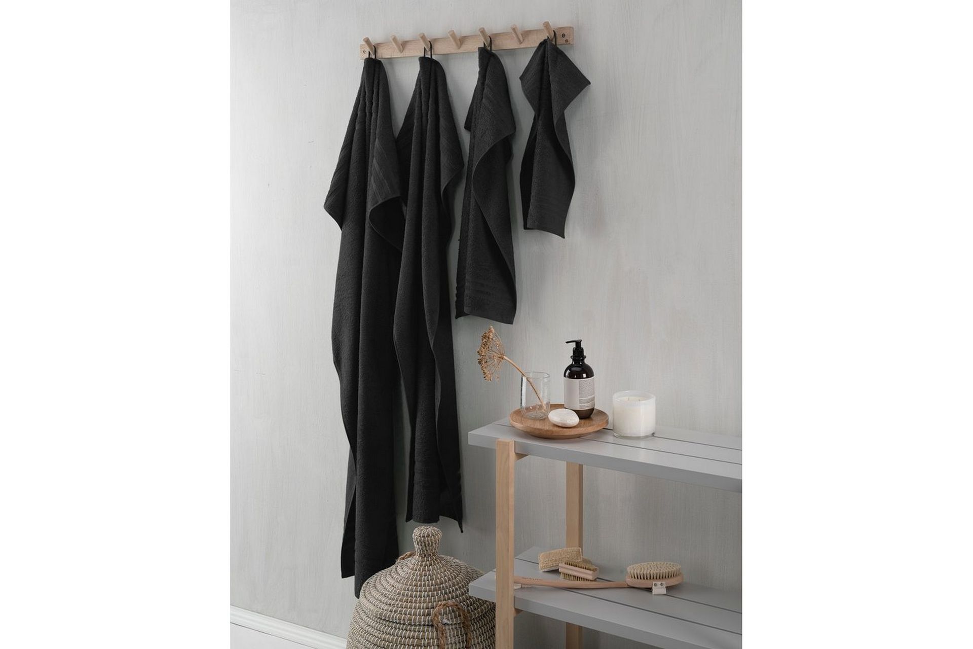 Frotté Basic 60 x 130 cm Svart - Svart - Tekstiler - Tekstiler baderom - Håndklær