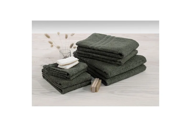 Gjesthåndkle Basic Frotté - Mørk grønn - Tekstiler - Tekstiler baderom - Håndklær