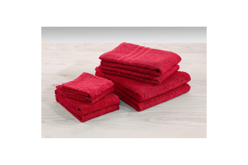 Gjesthåndkle Basic Frotté - Rød - Tekstiler - Tekstiler baderom - Håndklær
