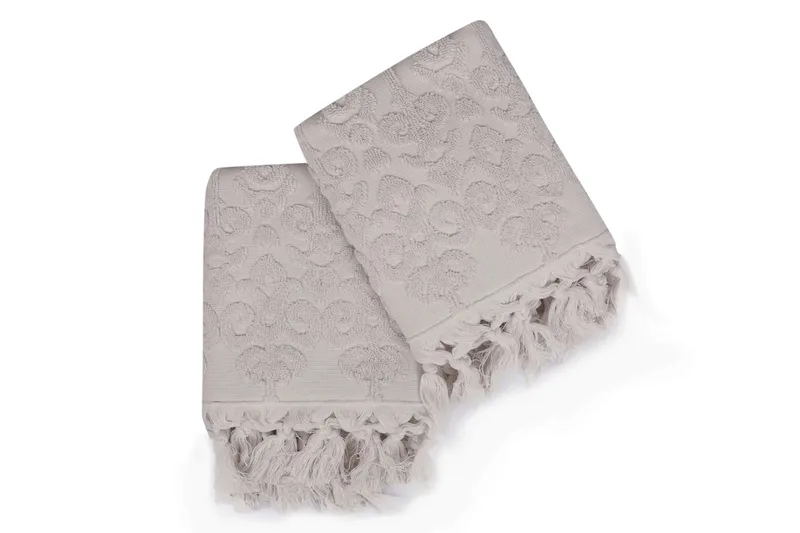 aheser Håndkle 50x90 cm 2-pk - Grålilla - Tekstiler - Tekstiler baderom - Håndklær