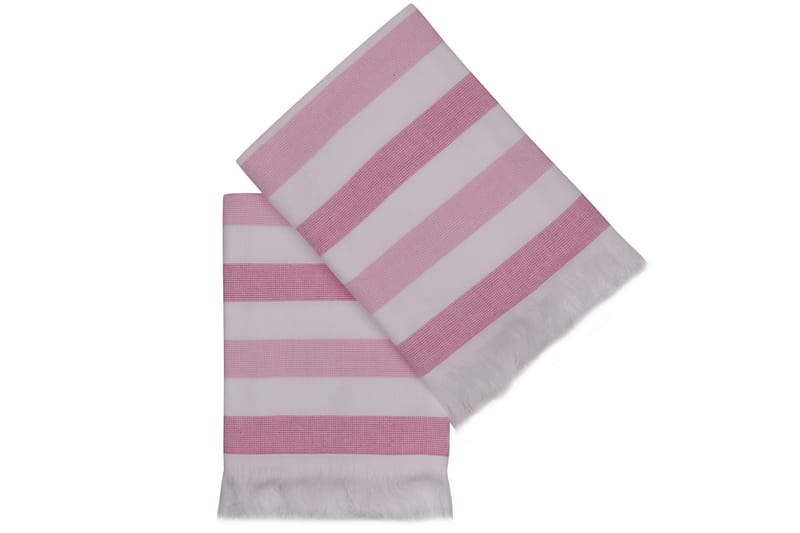 Ashburton Håndkle 2-pk - Rosa/Hvit - Håndklær