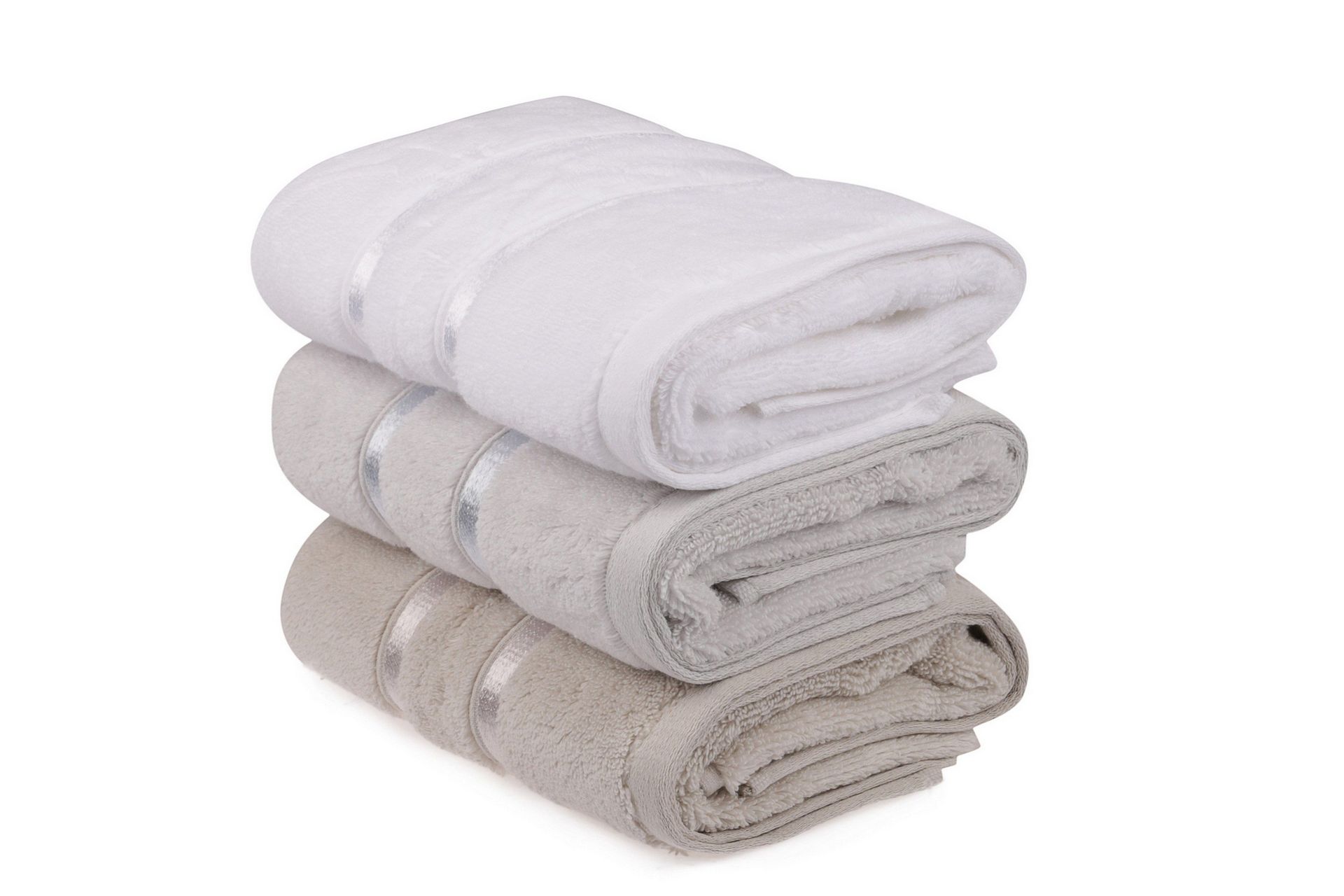 Ashburton Håndkle 3-pk - Hvit/Lyseblå/Lysebrun
