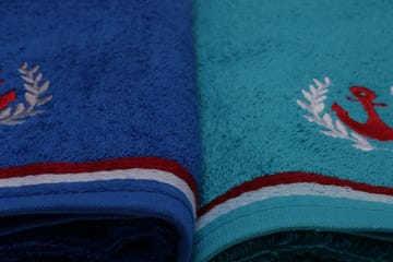 Ashburton Håndkle 4-pk - Rød/Grå/Turkis/Blå - Tekstiler - Tekstiler baderom - Håndklær