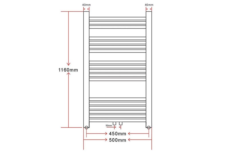 Baderomsradiator 500 x 1160 mm kurvet - Tekstiler - Tekstiler baderom - Håndklær