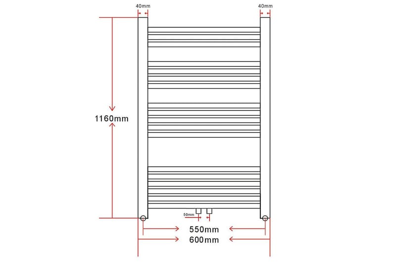 Baderomsradiator 600 x 1160 mm kurvet - Tekstiler - Tekstiler baderom - Håndklær