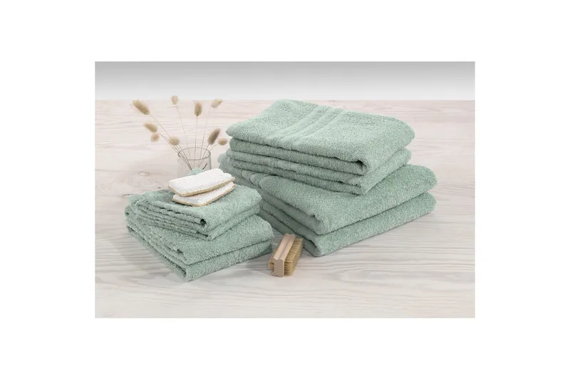 Gjesthåndkle Basic Frotté - Grønn - Tekstiler - Tekstiler baderom - Håndklær