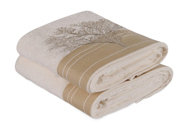 Hobby Håndkle 50x90 cm 2-pk - Creme/Hvit - Håndklær