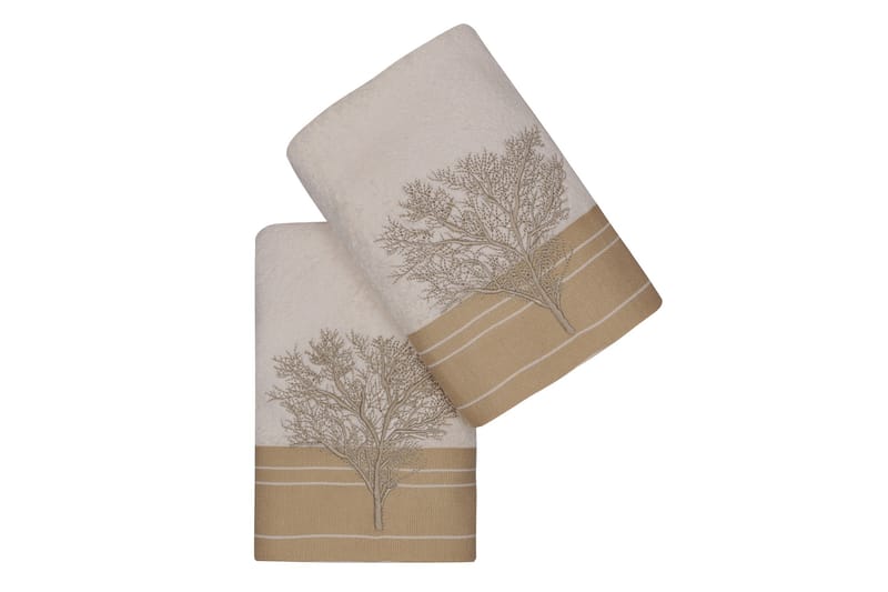 Hobby Håndkle 50x90 cm 2-pk - Creme/Hvit - Håndklær