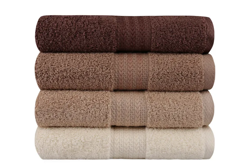 Hobby Håndkle 50x90 cm 4-pk - Creme/Beige/Brun - Tekstiler - Tekstiler baderom - Håndklær