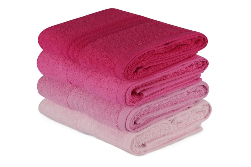 Hobby Håndkle 50x90 cm 4-pk - Rosa - Tekstiler - Tekstiler baderom - Håndklær