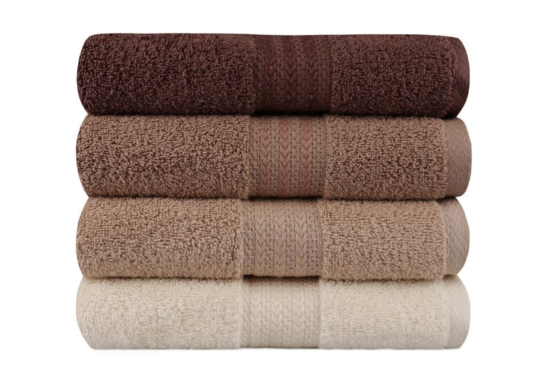 Hobby Håndkle 50x90 cm 4-pk - Creme/Beige/Brun - Tekstiler - Tekstiler baderom - Håndklær