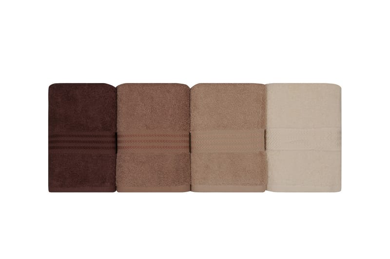 Hobby Håndkle 50x90 cm 4-pk - Creme/Beige/Brun - Håndklær