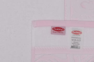 Hobby Håndkle Set om 2 - Hvit/Rosa - Tekstiler - Tekstiler baderom - Håndklær