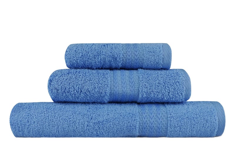 Hobby Håndkle Set om 3 - Blå - Tekstiler - Tekstiler baderom - Håndklær