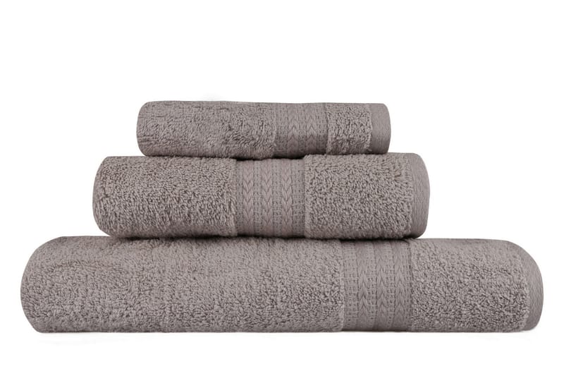 Hobby Håndkle Set om 3 - Grå - Tekstiler - Tekstiler baderom - Håndklær
