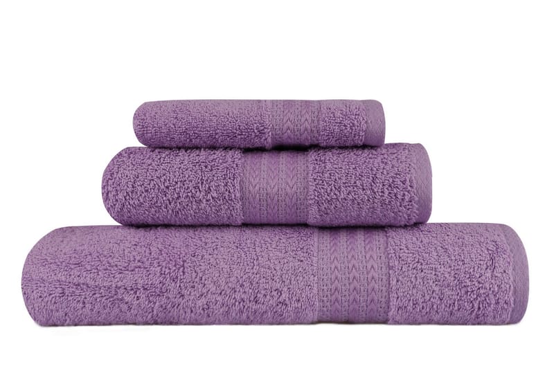 Hobby Håndkle Set om 3 - Lilla - Tekstiler - Tekstiler baderom - Håndklær